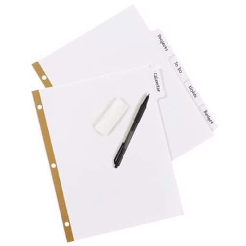 Avery 5-tab White Big Tab Write-On Dividers - 23075