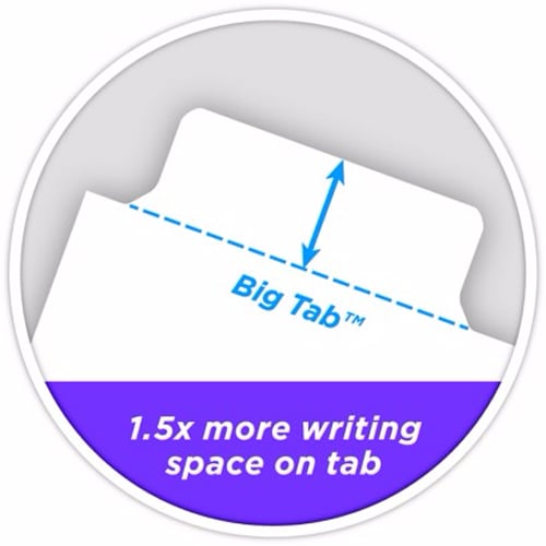 Avery 5-tab White Big Tab Write-On Dividers - 23075
