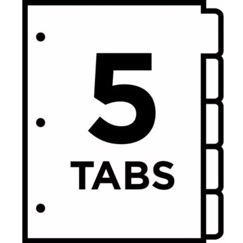 Avery 5-tab White Big Tab Write-On Dividers - 23075