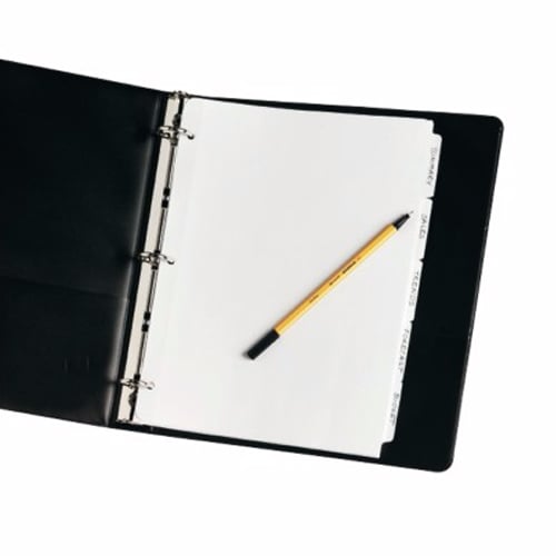 Avery 5-tab White Write-On Plain Tab Dividers 36pk - 11506