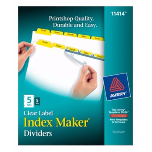 Avery 5-tab Yellow 11" x 8.5" White Dividers 5pk - 11414