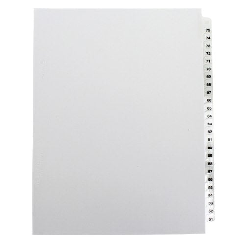 Avery 51-75/TOC Legal 11" x 8.5" Avery Style Collated Dividers - 11396
