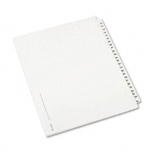 Avery 51-75 White Legal 11" x 8.5" Avery Style Collated Dividers - 01332 - Clearance Sale