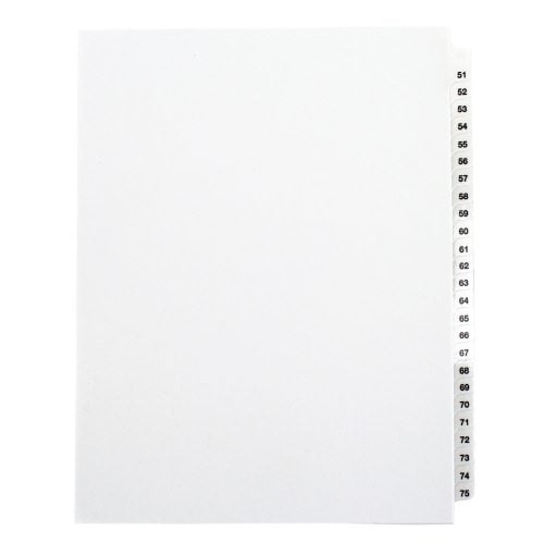 Avery 51-75 White Legal 11" x 8.5" Avery Style Collated Dividers - 01332 - Clearance Sale