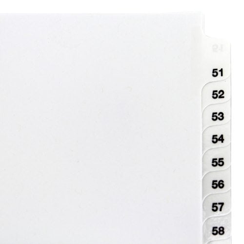 Avery 51-75 White Legal 11" x 8.5" Avery Style Collated Dividers - 01332 - Clearance Sale