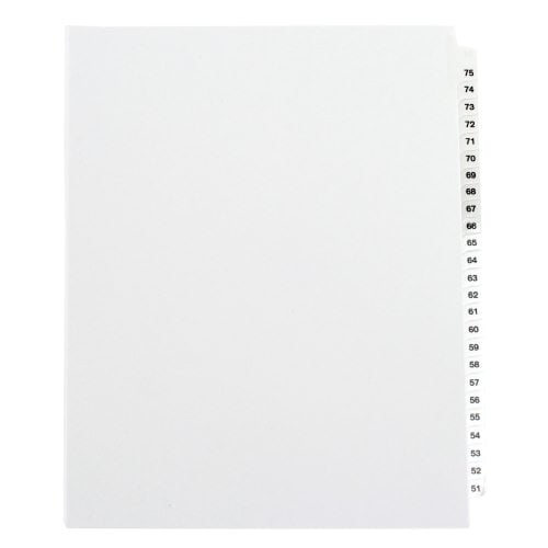 Avery 51-75 White Legal 11" x 8.5" Avery Style Collated Dividers - 01332 - Clearance Sale