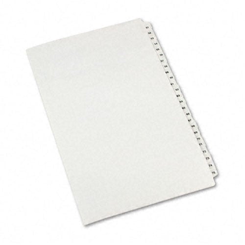 Avery 51-75 White Legal 14" x 8.5" Avery Style Collated Dividers - 01432