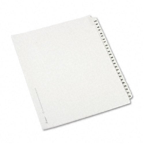 Avery 76-100 White Legal 11" x 8.5" Avery Style Collated Dividers - 01333 - Clearance Sale