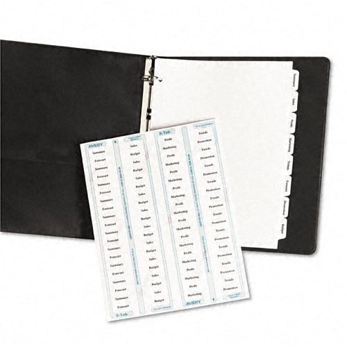 Avery 8-tab 11" x 8.5" Clear Label Punched Dividers 5 sets - 11437