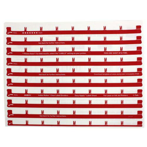Avery 8-tab 11" x 8.5" Clear Label Unpunched Dividers 25pk - 11444