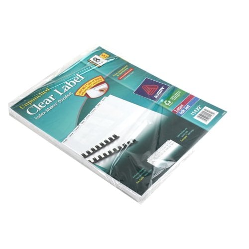 Avery 8-tab 11" x 8.5" Clear Label Unpunched Dividers 5pk - 11432 - Clearance Sale