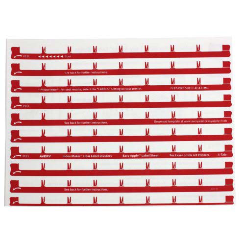 Avery 8-tab 11" x 8.5" Clear Label Unpunched Dividers 5pk - 11432 - Clearance Sale