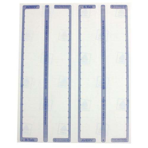 Avery 8-tab 11" x 8.5" Clear Label Unpunched Dividers 5pk - 11432 - Clearance Sale