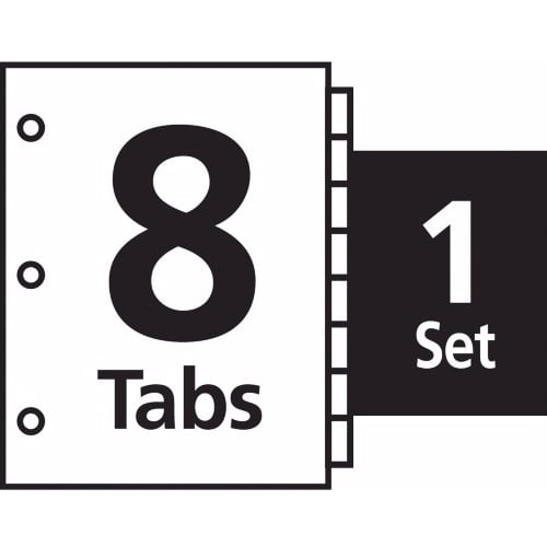 Avery 8-tab 11" x 8.5" Clear Label Dividers 1 set - 11417 - Clearance Sale