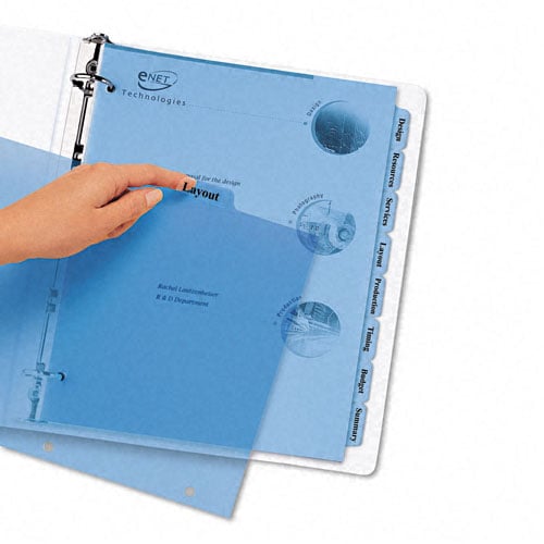 Avery 8-tab Blue 11" x 8.5" Translucent Dividers (1set) - 11453