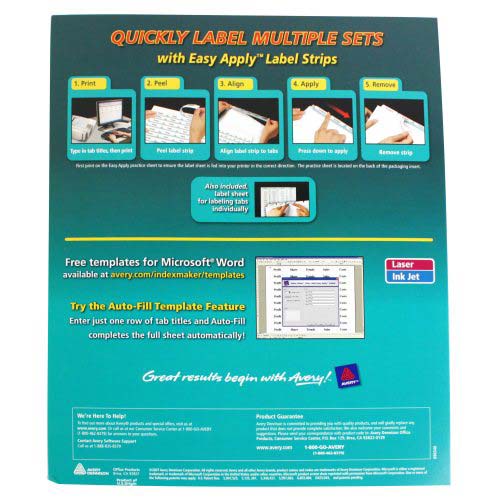 Avery 8-tab Blue 11" x 8.5" Translucent Dividers (5pk) - 12453