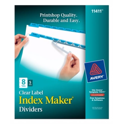 Avery 8-tab Blue 11" x 8.5" White Dividers 5pk - 11411