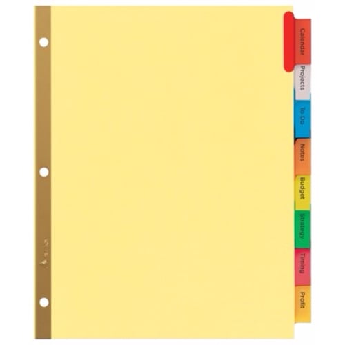 Avery 8-tab Buff Paper WorkSaver Big Tab Multicolor Dividers - AVE-11111 - Clearance Sale