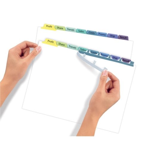 Avery 8-Tab Index Maker Clear Label Dividers with Contemporary Colored Tabs - 1 Set