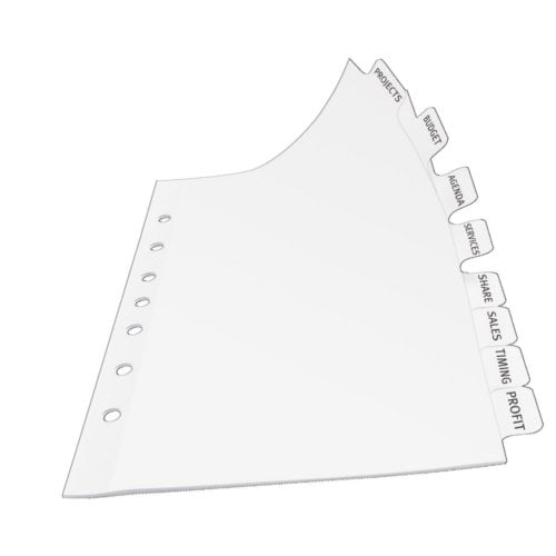 Avery 8-Tab Index Maker Clear Label Dividers with White Tabs 1 set - 11427