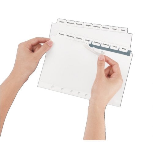 Avery 8-Tab Index Maker Clear Label Dividers with White Tabs 1 set - 11427