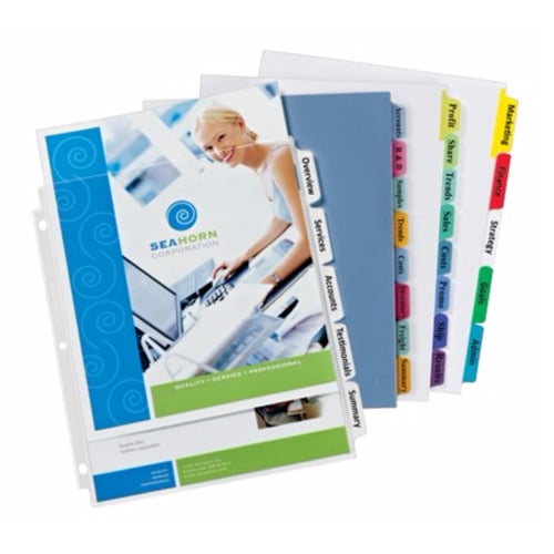 Avery 8-tab Multicolor 11" x 8.5" Translucent Dividers 1 set - 11433