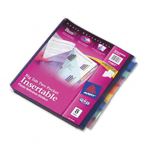 Avery 8-tab Multicolor WorkSaver Big Tab 2 Pocket Dividers - 11907