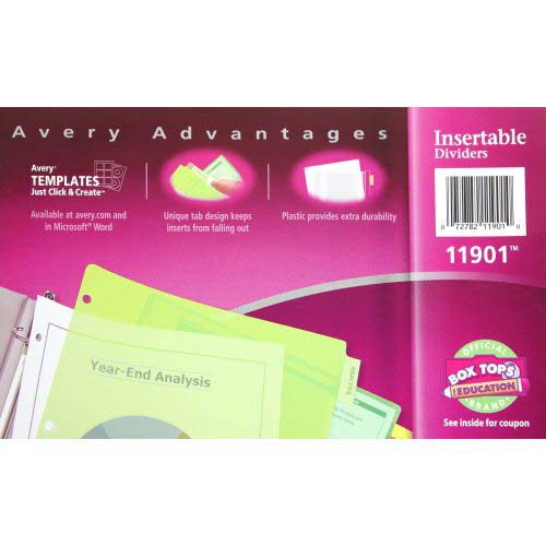 Avery 8-tab Multicolor WorkSaver Big Tab Plastic Dividers - 11901