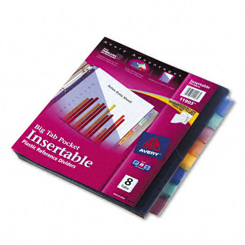 Avery 8-tab Multicolor WorkSaver Big Tab Pocket Dividers - 11903