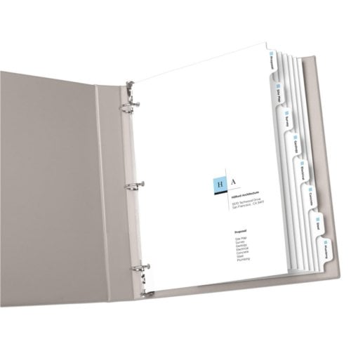 Avery 8-Tab Print-On Dividers with White Tabs 1 set - 11528 - Clearance Sale