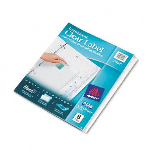 Avery 8-tab Translucent 11" x 8.5" Translucent Dividers 1 set - 11450