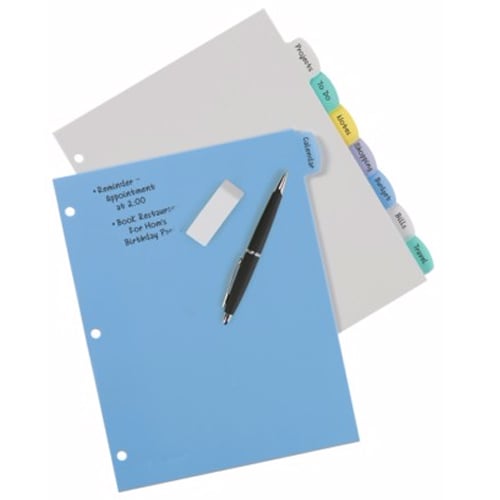 Avery 8-tab Translucent Durable Write-On Reference Index - 16171
