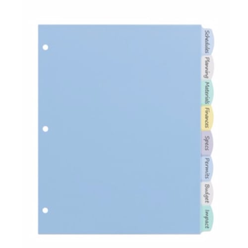 Avery 8-tab Translucent Durable Write-On Reference Index - 16171