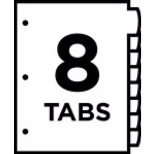 Avery 8-tab Translucent Durable Write-On Reference Index - 16171