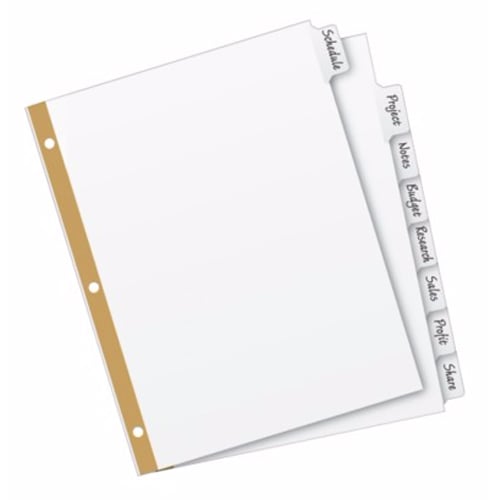 Avery 8-tab White Big Tab Write-On Dividers - 23078 - Clearance Sale