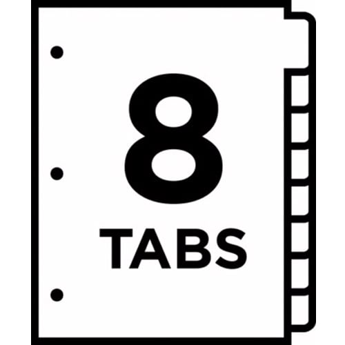 Avery 8-tab White Big Tab Write-On Dividers - 23078 - Clearance Sale