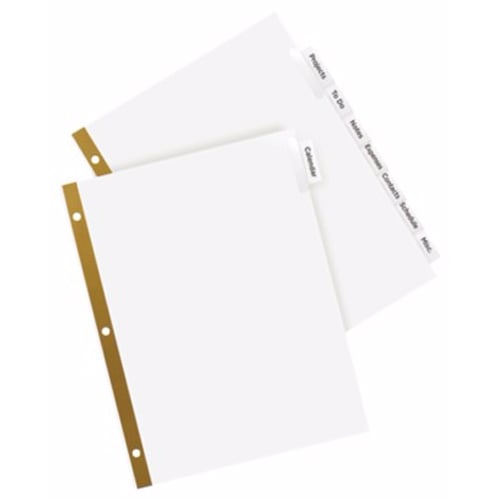 Avery 8-Tab White Paper Big Tab Clear Dividers with Reinforcing Strip - 11124