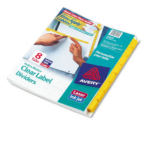 Avery 8-tab Yellow 11" x 8.5" White Dividers (5pk) - 11415