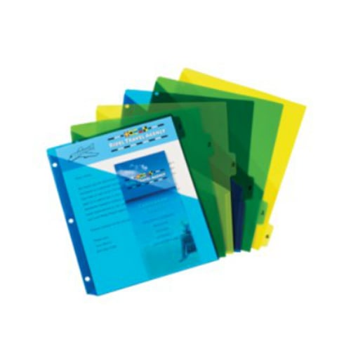 Avery 9-1/4" x 11-1/8" Multicolor 1-6 Tab Pre-printed Plastic Tab Dividers with Pockets 1 set - 11295 - Clearance Sale