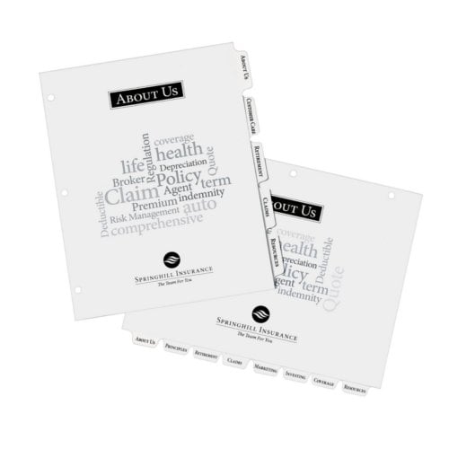 Avery 9" x 11" White 5-Tab Print-On Dividers for Wide Format Printers- 25 Sets