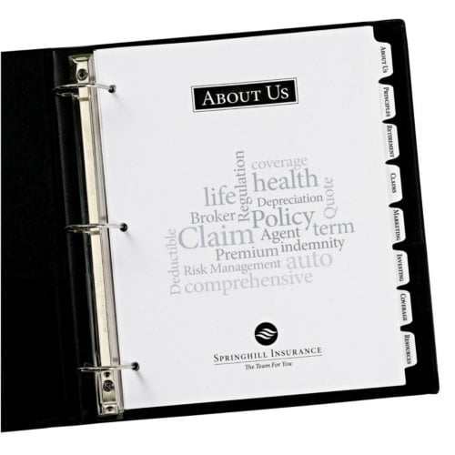 Avery 9" x 11" White 8-Tab Print-On Dividers for Wide Format Printers- 25 Sets