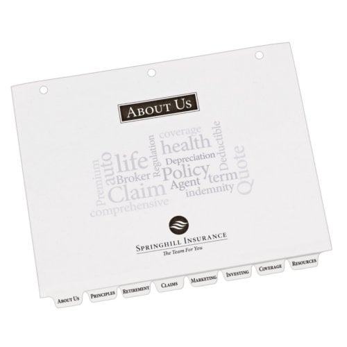 Avery 9" x 11" White 8-Tab Print-On Dividers for Wide Format Printers- 25 Sets