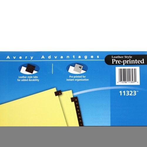 Avery A-Z tab Clear Reinforced Preprinted Red Leather Tab - 11323
