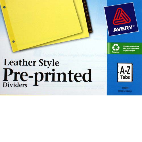 Avery A-Z tab Clear Reinforced Preprinted Red Leather Tab - 11323