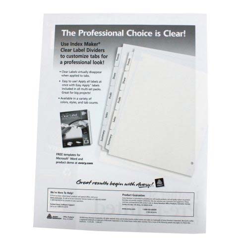 Avery A-Z tab Clear Reinforced Preprinted Red Leather Tab - 11323