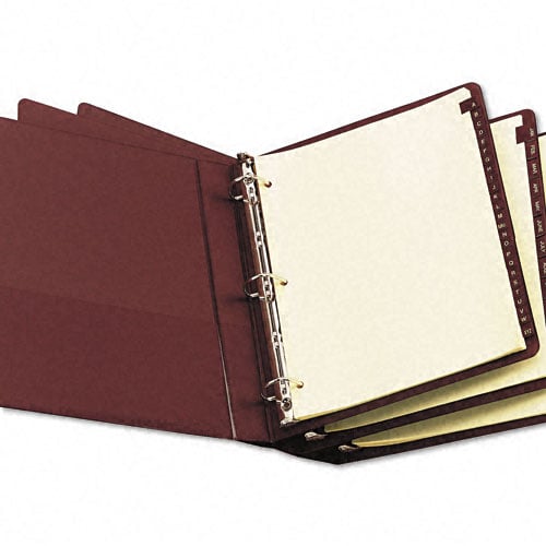 Avery A-Z tab Clear Reinforced Preprinted Red Leather Tab - 11323