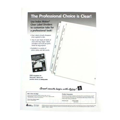 Avery A-Z tab Gold Reinforced Preprinted Black Leather Tab - 11350