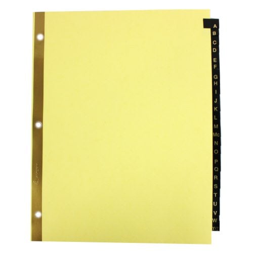 Avery A-Z tab Gold Reinforced Preprinted Black Leather Tab - 11350