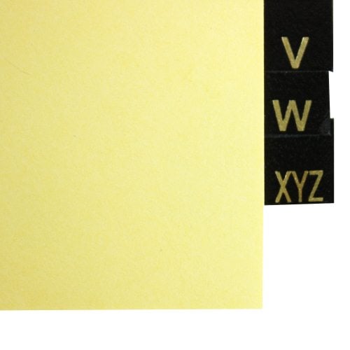 Avery A-Z tab Gold Reinforced Preprinted Black Leather Tab - 11350