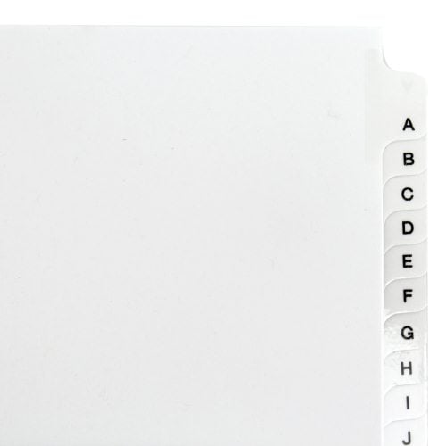 Avery A-Z White Legal 11" x 8.5" Avery Style Collated Dividers - 01400